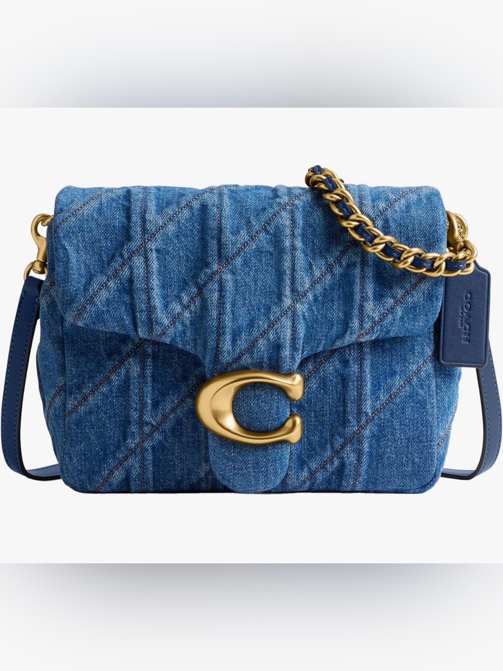 NWOT Coach time square denim tabby shoulder bag with crossbody strap n dust bag